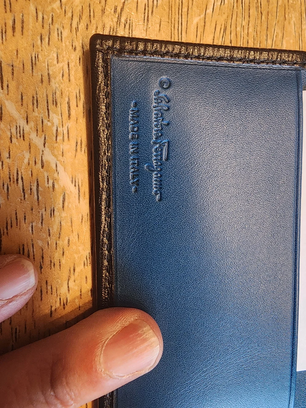 Salvatore Ferragamo Black Textured Leather Card Holder Wallet